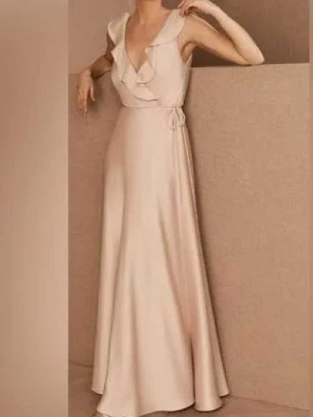 NWT BHLDN Sachin & Babi Tansy Satin Maci Dress in Oyster